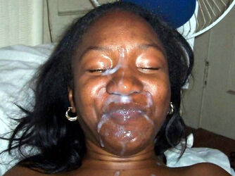 black girl cum facial. Photo #1