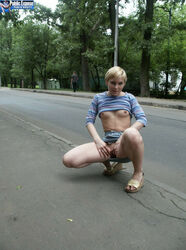 blonde nude in public. Photo #4